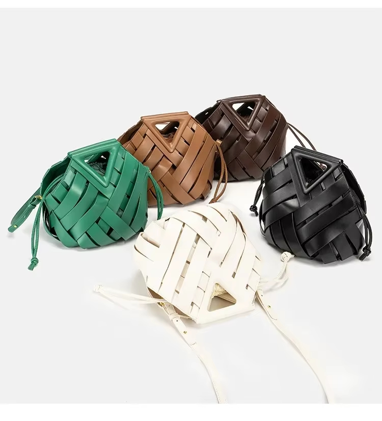Women'S Accessories Purse - Trendy Vegan Deri Örgülü Tote Çanta