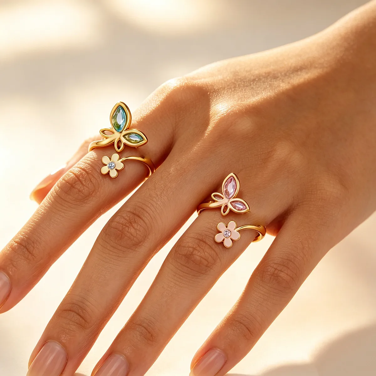 Women'S Accessories Trends 2026 - Kadınlar için ayarlanabilir çiçek yüzükler Minimalist