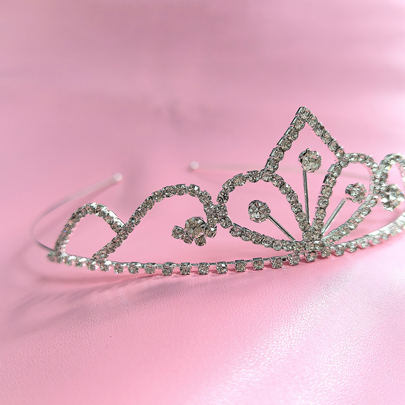 Women Knight Accessories - Gümüş Renkli Yapay Elmas Gelin Tacı