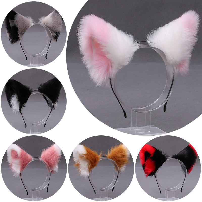 Women Knight Accessories - Kabarık Tilki Kedi Kulak Peluş Kafa
