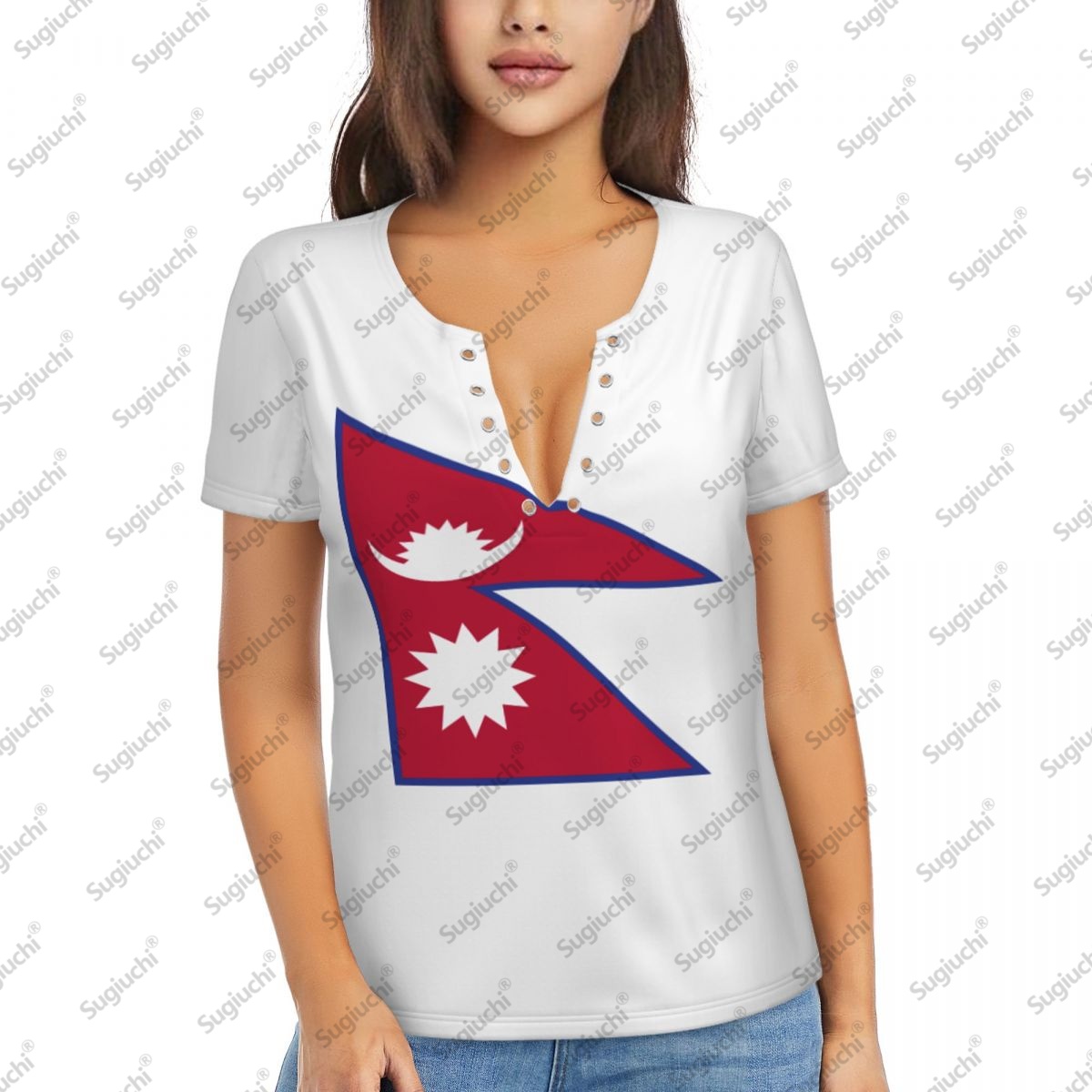 Women Accessories Nepal - 2025 Nepal Bayrağı Seksi Derin V