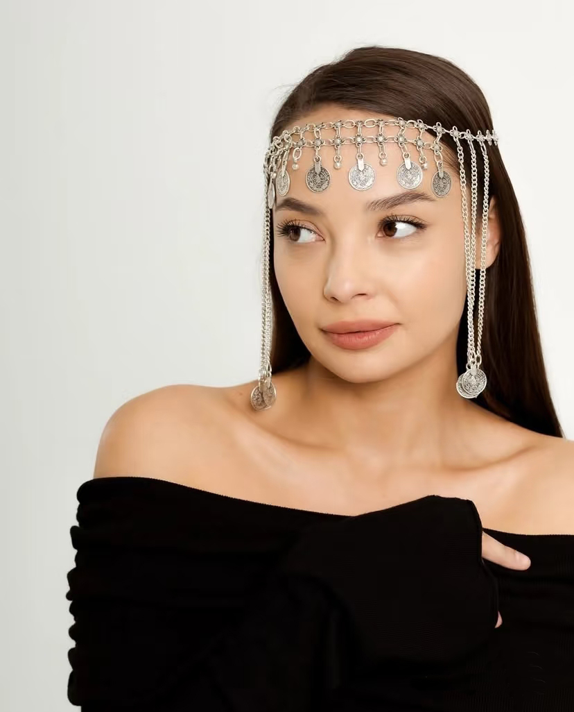 Women Accessories India - Retro Simli Alaşım Zincir Alın Başlığı