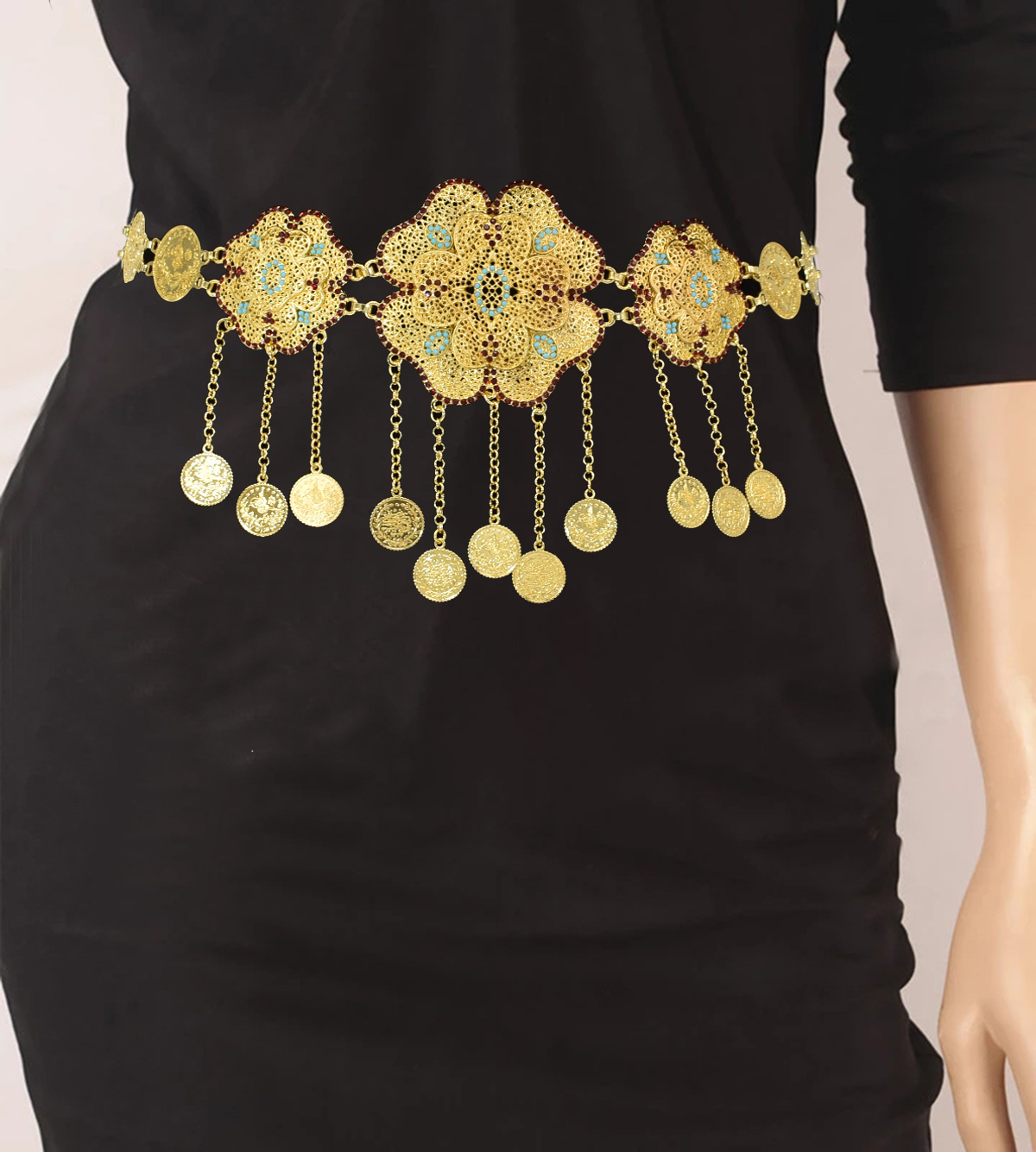Women Accessories India - Hollow Out Çiçek Paraları Zincir Kolye