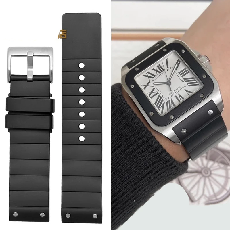 Women'S Accessories Cartier - Cartier Santos100 için saat kayışı silikon