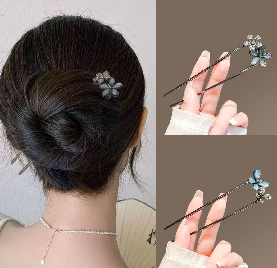 Women Knight Accessories - Vintage çiçekli kelebek saç tokası kadın