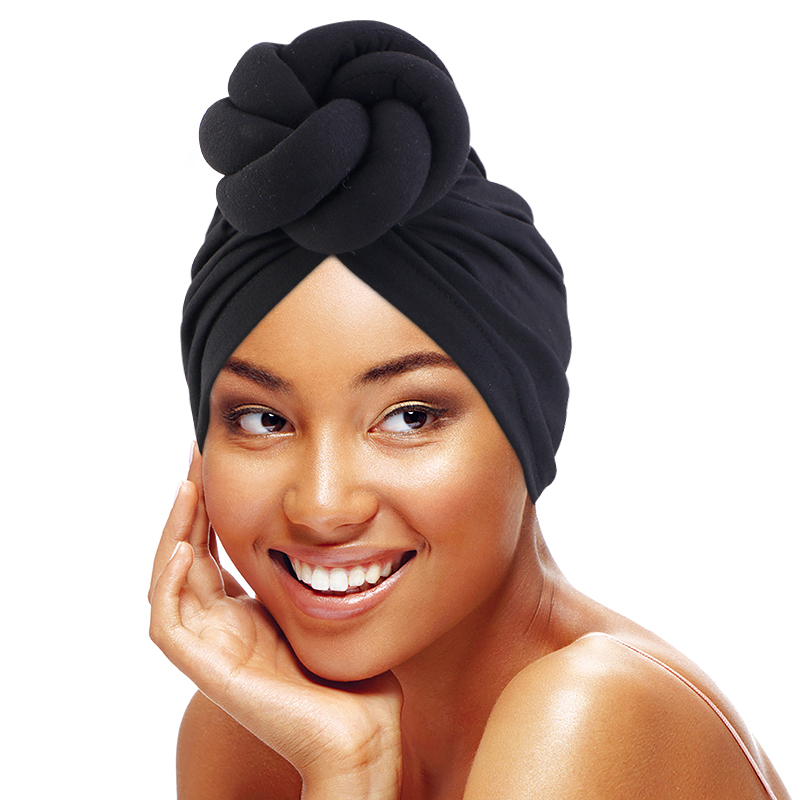Women Accessories India - Büyük çiçek kablo düğümlü türban başkanı