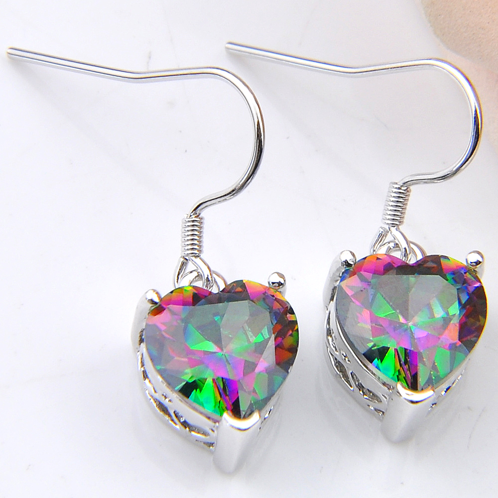 Women'S Accessories Australia - LuckyShine kalp şeklinde mistik gökkuşağı zirkon